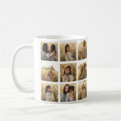 Witte wilde bloem hart multi foto eenvoudig elegan koffiemok (Links)