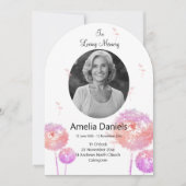 Witte wilde bloem in liefdevolle herinnering begra kaart (Voorkant)