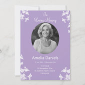 Witte wilde bloem in liefdevolle herinnering begra kaart (Voorkant)