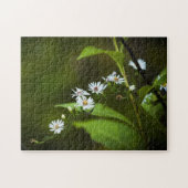 Witte wilde bloem legpuzzel (Horizontaal)