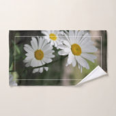 Witte wilde bloem met donkergroen bad handdoek (Handdoek)