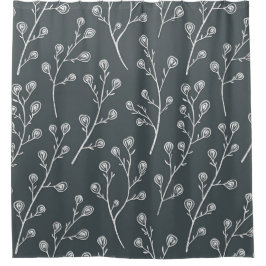Witte Wilde bloem patroon Douchegordijn