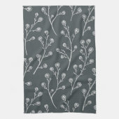 Witte Wilde bloem patroon Theedoek (Verticaal)