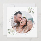 Witte wilde bloem Sla de uitnodiging voor de datum (Achterkant)