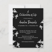 Witte wilde bloem Viering van het Leven Aankondigi Kaart (Voorkant)