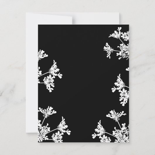 Witte wilde bloem Viering van het Leven Aankondigi Kaart (Achterkant)