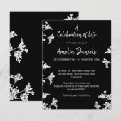 Witte wilde bloem Viering van het Leven Aankondigi Kaart (Voorkant / Achterkant)