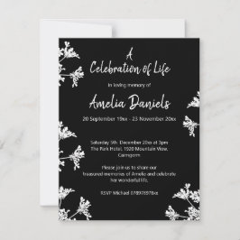 Witte wilde bloem Viering van het Leven Aankondigi Kaart