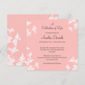 Witte wilde bloem Viering van het Leven Aankondigi Save The Date (Voorkant / Achterkant)