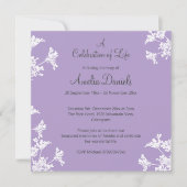 Witte wilde bloem Viering van het Leven Aankondigi Save The Date (Voorkant)