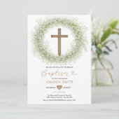 Witte Wilde Bloemen Baby's Breath Cross Meisje Doo Kaart (Staand voorkant)