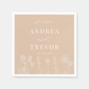 Witte Wilde Bloemen   Boho Chic Bruiloft Servet