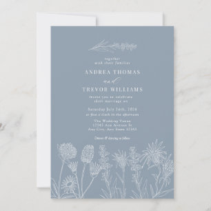 Witte wilde bloemen Boho chique bruiloft Kaart