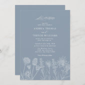 Witte wilde bloemen | Boho chique bruiloft Kaart (Voorkant / Achterkant)