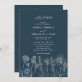 Witte wilde bloemen | Boho chique bruiloft Kaart (Voorkant / Achterkant)