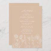 Witte wilde bloemen | Boho chique bruiloft Kaart (Voorkant / Achterkant)