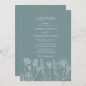 Witte wilde bloemen | Boho chique bruiloft Kaart (Voorkant / Achterkant)