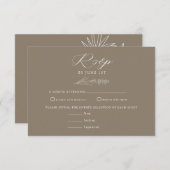 Witte wilde bloemen | Boho chique bruiloft RSVP Kaartje (Voorkant / Achterkant)