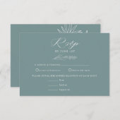 Witte wilde bloemen | Boho chique bruiloft RSVP Kaartje (Voorkant / Achterkant)