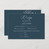 Witte wilde bloemen | Boho chique bruiloft RSVP Kaartje (Voorkant / Achterkant)