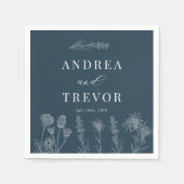 Witte wilde bloemen | Boho chique bruiloft Servet (Voorkant)