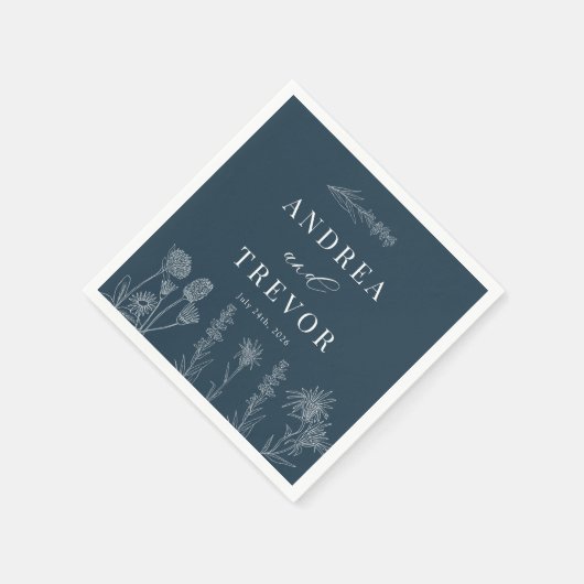 Witte wilde bloemen | Boho chique bruiloft Servet (Hoek)