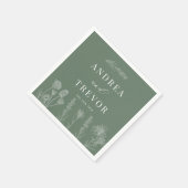 Witte wilde bloemen | Boho chique bruiloft Servet (Hoek)