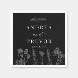 Witte wilde bloemen | Boho chique bruiloft Servet