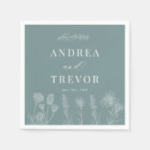 Witte wilde bloemen | Boho chique bruiloft Servet (Voorkant)