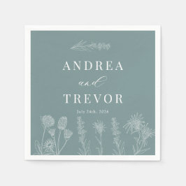 Witte wilde bloemen | Boho chique bruiloft Servet