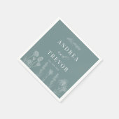 Witte wilde bloemen | Boho chique bruiloft Servet (Hoek)