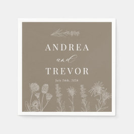 Witte wilde bloemen | Boho chique bruiloft Servet