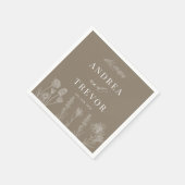 Witte wilde bloemen | Boho chique bruiloft Servet (Hoek)