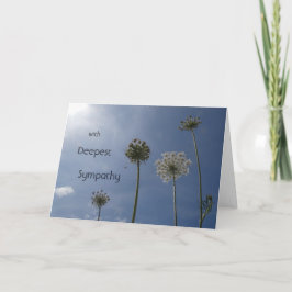 Witte wilde bloemen Cust. Sympathie Wenskaart Kaart