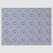 Witte wilde bloemen op blauw tissuepapier (Voorkant)