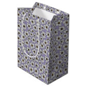 Witte wilde bloemen op lavendel medium cadeauzakje (Achterkant Gekanteld)