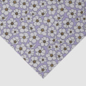 Witte wilde bloemen op lavendel tissuepapier (Detail)