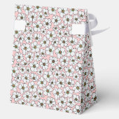 Witte wilde bloemen op roze bedankdoosjes (Achterkant)