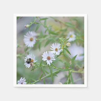 Witte wilde bloemen servet