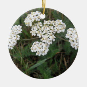 Witte Wilde Bloemen Sieraden Keramisch Ornament
