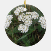 Witte Wilde Bloemen Sieraden Keramisch Ornament (Achterkant)