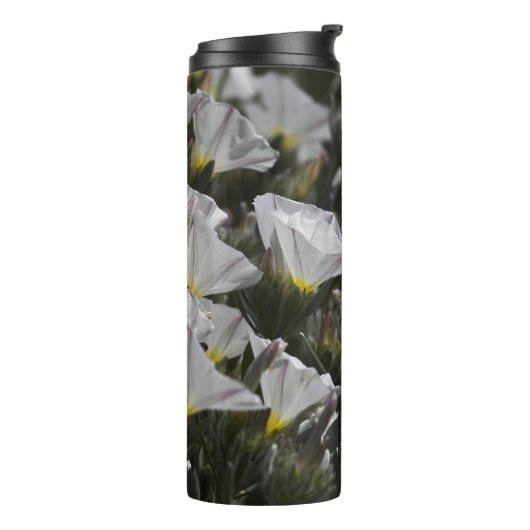 Witte wilde bloemen thermosbeker (Gedraaid links)