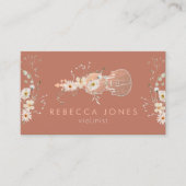 witte wilde bloemen violist visitekaartje (Voorkant)