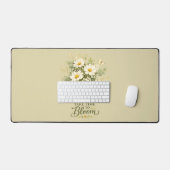 Witte wilde bloemenboeket bureaumat (Keyboard & Muis)