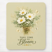 Witte wilde bloemenboeket muismat (Voorkant)