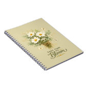 Witte wilde bloemenboeket notitieboek (Rechterzijde)