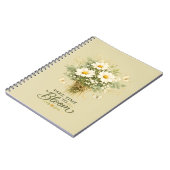 Witte wilde bloemenboeket notitieboek (Linkerzijde)