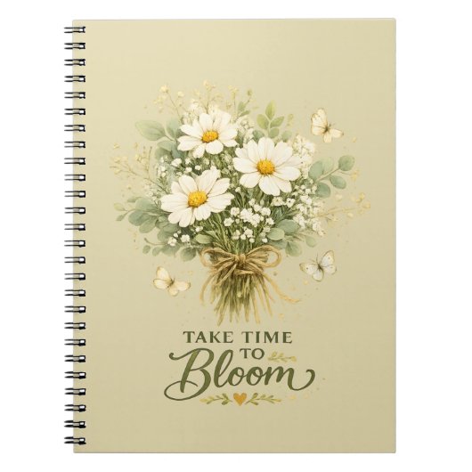 Witte wilde bloemenboeket notitieboek (Voorkant)