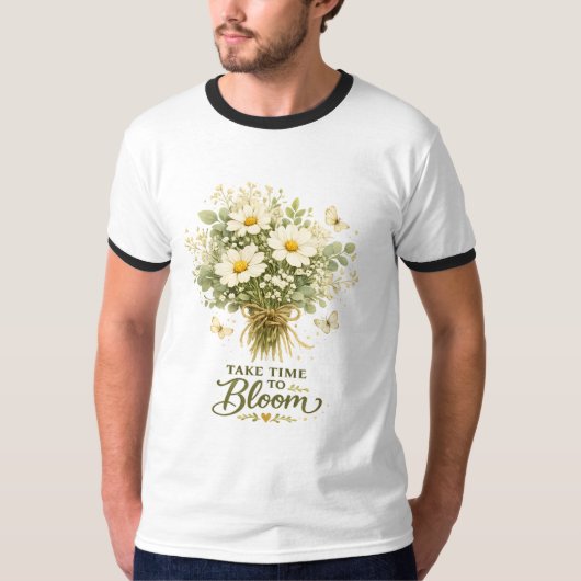 Witte wilde bloemenboeket t-shirt (Voorkant)