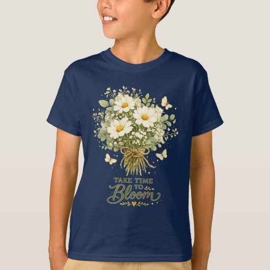Witte wilde bloemenboeket t-shirt (Voorkant)